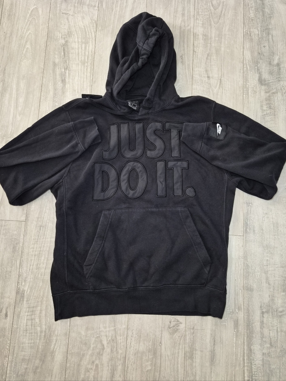 Nike Black Hooded Sweatshirt with Raised 'JUST DO IT.'